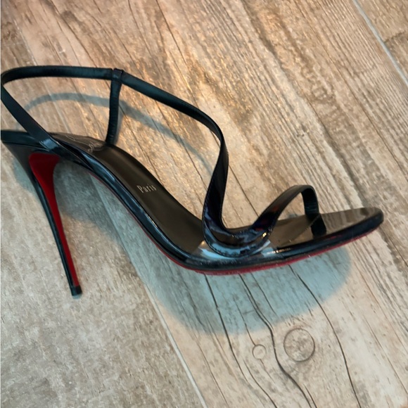 Christian Louboutin Heels - Rosalie Sandals - Leather & PVC Black - Picture 6 of 12
